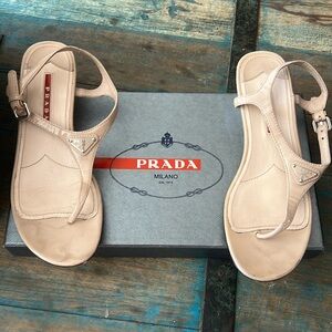 Prada small wedge sandals 36.5. Used $420 new